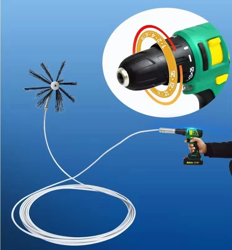Portable Brush Cleaning Tool Drill Duct Cleaner